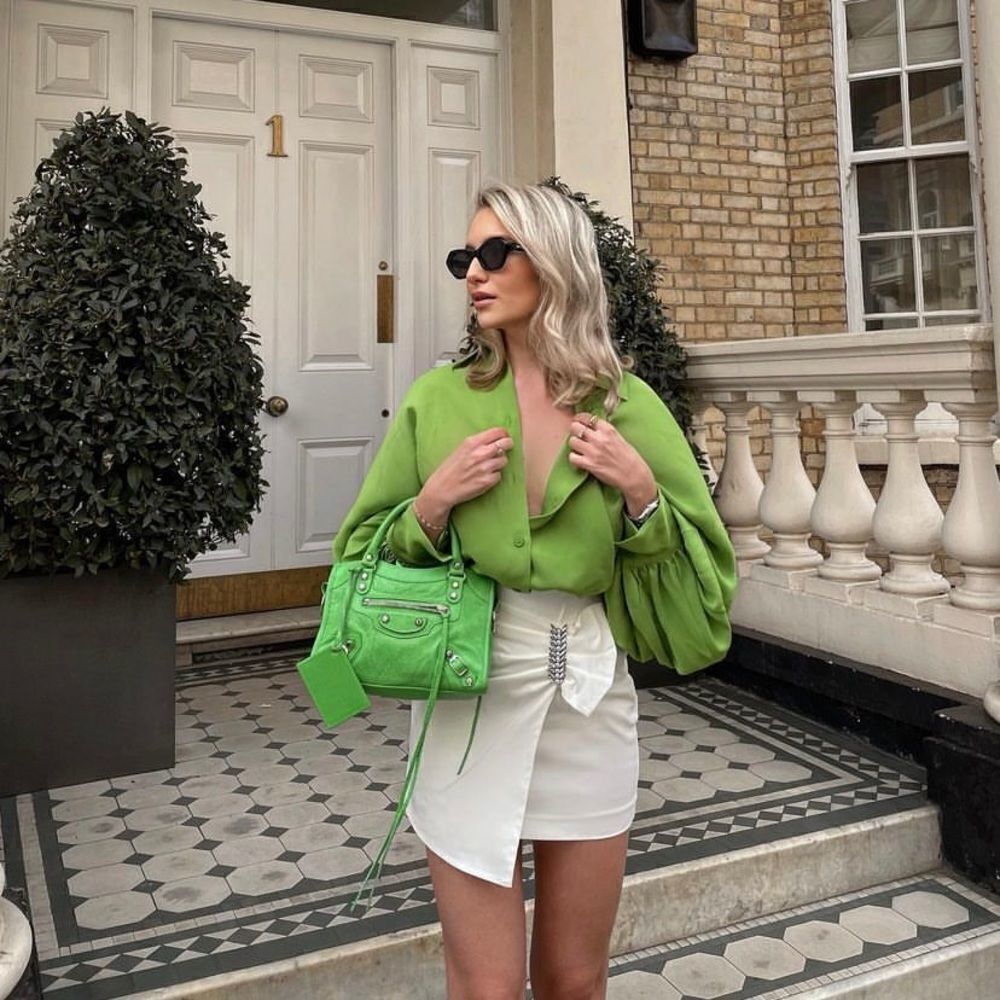 Zara Green Voluminous Blouse New - Picture 4 of 11